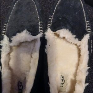 UGG Ansley Black and white Suede Slippers